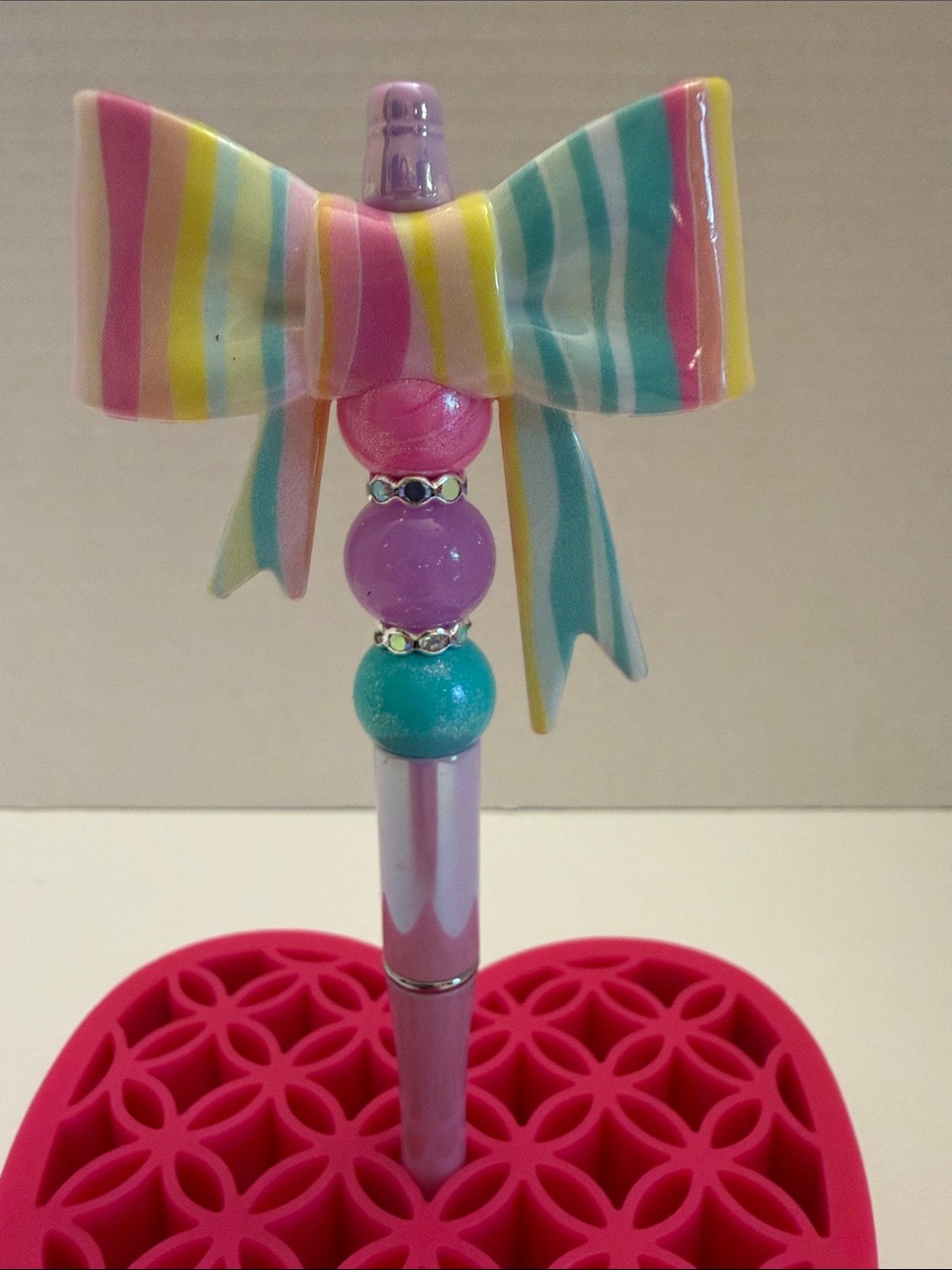 Multicolor Bow Bead Pen
